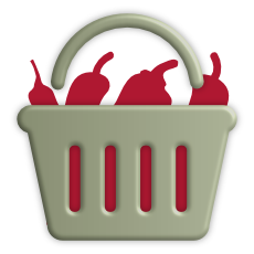 Shopping basket with chillies